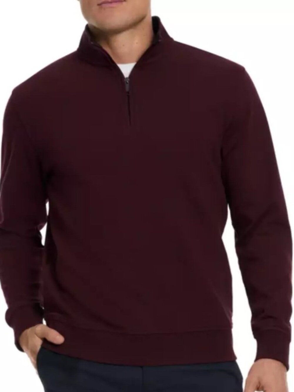 Ted Baker Quarter Zip Men’s Textured Pullover, Red Size XXL